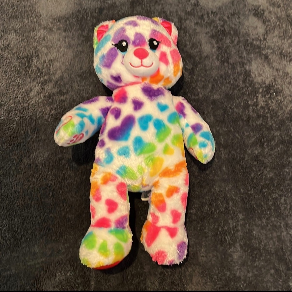 Build a Bear - Rainbow Hearts Cat
